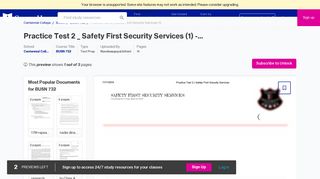 Practice Test 2 _ Safety First Security Services (1) - PracticeTest2 ...
