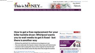 How to get a free replacement for your killer tumble dryer | This is Money