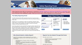 Safety Reporting Portal