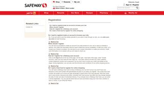 Safeway - shopping help registration