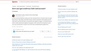 How to get a Safeway Club Card account - Quora