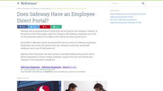 Does Safeway Have an Employee Direct Portal? | Reference.com