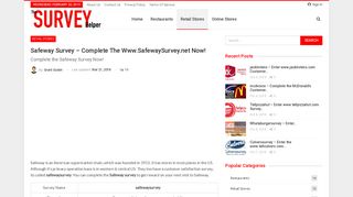 www.safewaysurvey.net - Complete the Safeway Survey Now!