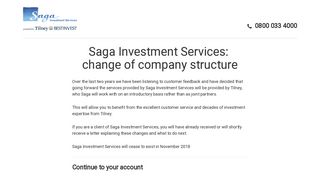 Investment ISA - Saga Investment Services