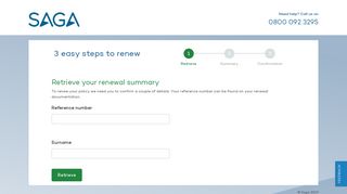 Renewals for existing customers Saga Car Insurance