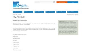 My Account - Saga Share Direct