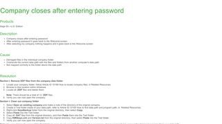 Company closes after entering password