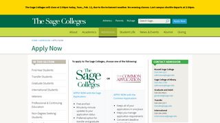 Apply Now | The Sage Colleges