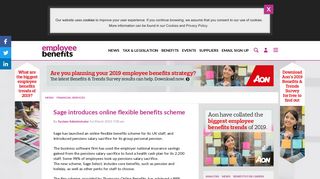 Sage introduces online flexible benefits scheme - Employee Benefits