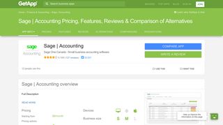 Sage | Accounting Pricing, Features, Reviews & Comparison of ...