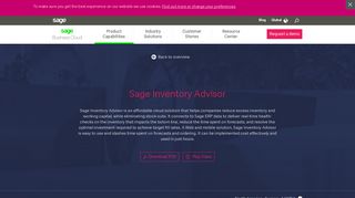 Sage Inventory Advisor - Sage X3