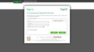 You are signing into Sage Online Services. - Sage UK