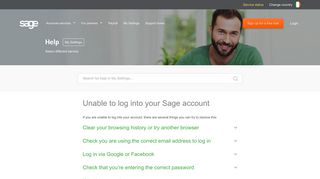 Unable to log into your Sage account