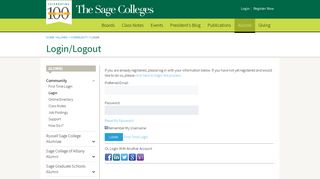 Sage Alumni Community - Login - iModules