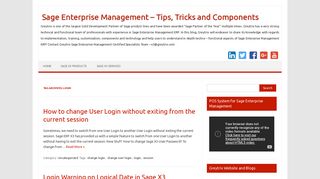 login – Sage Enterprise Management – Tips, Tricks and Components