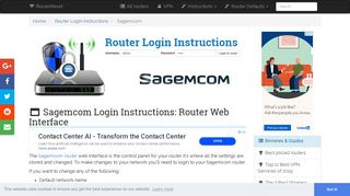 Sagemcom Login: How to Access the Router Settings | RouterReset