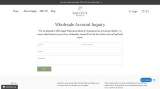 Wholesale Account Inquiry - Sagely Naturals