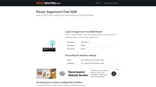 How to Configure and Reset Sagemcom Fast 5260 Router