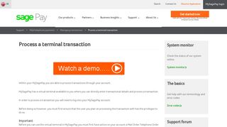 Process a terminal transaction - Sage Pay