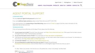 Agent Portal Support - SageSure Insurance Managers