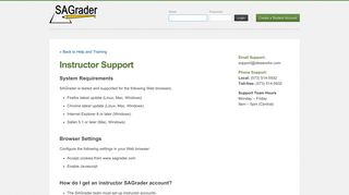 Instructor Support - SAgrader