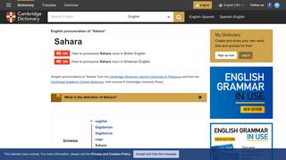 Sahara | Pronunciation in English - Cambridge Dictionary