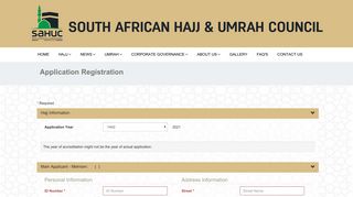 SAHUC Hajj Registry - Registration