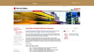 Land title and deed reference searches - SAI Global