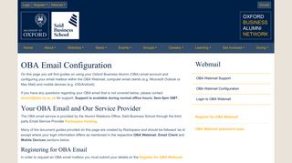 Webmail Support and Configuration - OBA Network - University of Oxford
