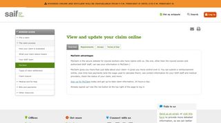 View and update your claim online - SAIF
