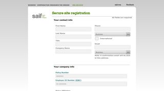 Secure site self registration - SAIF