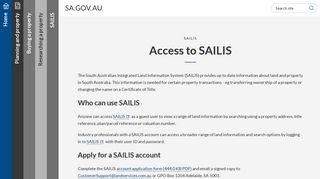 SA.GOV.AU - Access to SAILIS