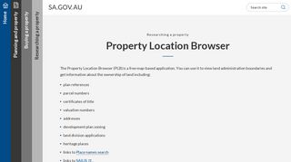 SA.GOV.AU - Property Location Browser