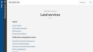 SA.GOV.AU - Land services information