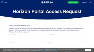 Horizon Portal Access Request | SailPoint Identity Governance