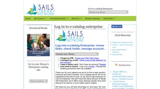 Log in to e-catalog enterprise | SAILS Library Network