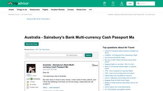 Australia - Sainsbury's Bank Multi-currency Cash Passport Ma - Air ...