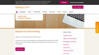 Register for online banking - Credit Card Support | Sainsbury's Bank