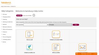 Ask Sainsbury's a question | Contact us