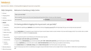 Sainsburys | I'm having problems logging into my account, can you help?