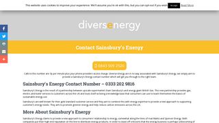 Sainsbury's Energy Contact Number - 0843 509 2520 | Diverse-Energy