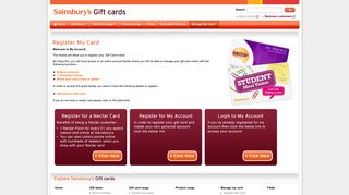Register My Card - Sainsbury's Gifts - Sainsbury's Gift cards