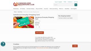 Sainsburys Everyday Shopping Card | The Caravan Club