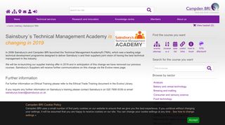 Sainsbury's Technical Management Academy food training course