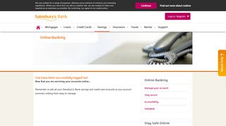 Sainsbury's Bank | Online Servicing | Log out