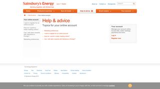 Your online account - Sainsbury's Energy