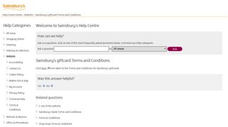 Sainsburys | Sainsbury's giftcard Terms and Conditions
