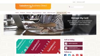 Manage my card | Sainsburys Business Direct