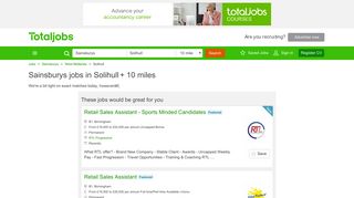 Sainsburys Jobs in Solihull | Sainsburys Job Vacancies Solihull ...
