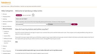Sainsburys | How do I use my instore and online voucher?